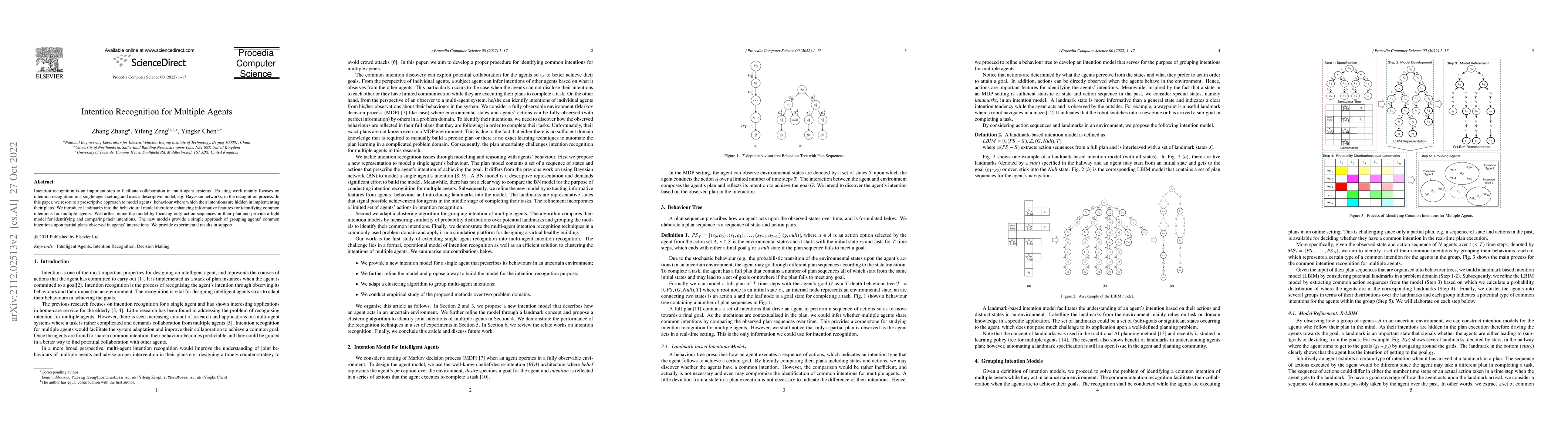 Thumbnail for Intention Recognition for Multiple Agents
