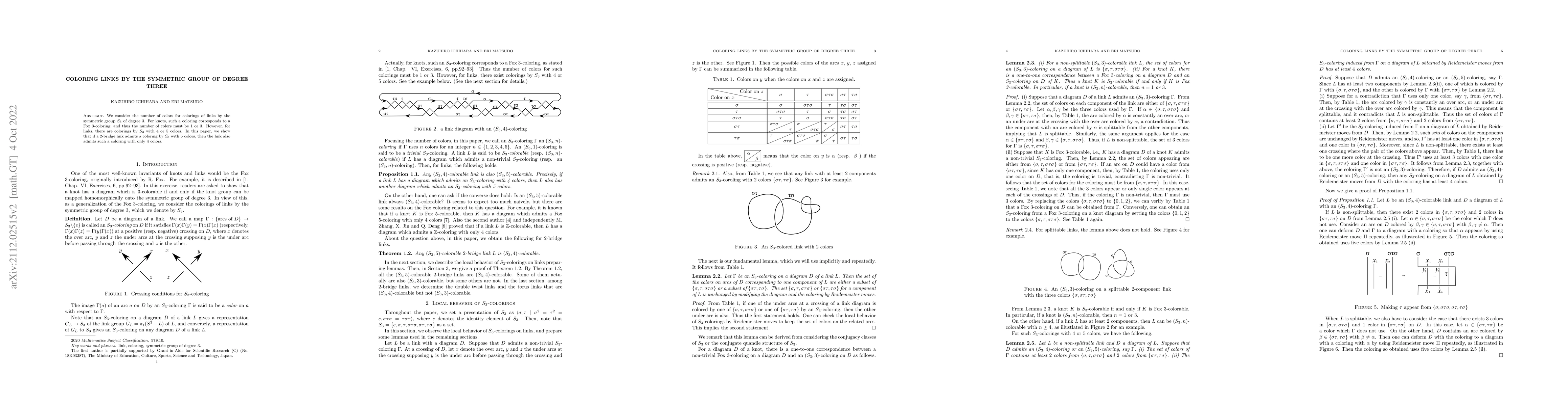 Thumbnail for Coloring links by the symmetric group of degree three