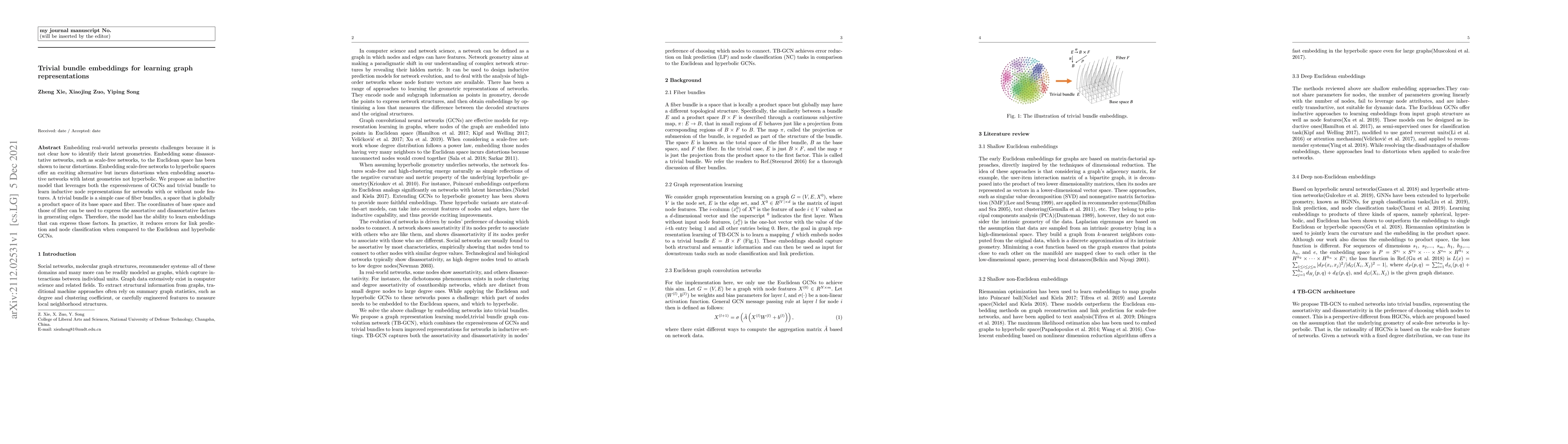 Thumbnail for Trivial bundle embeddings for learning graph representations
