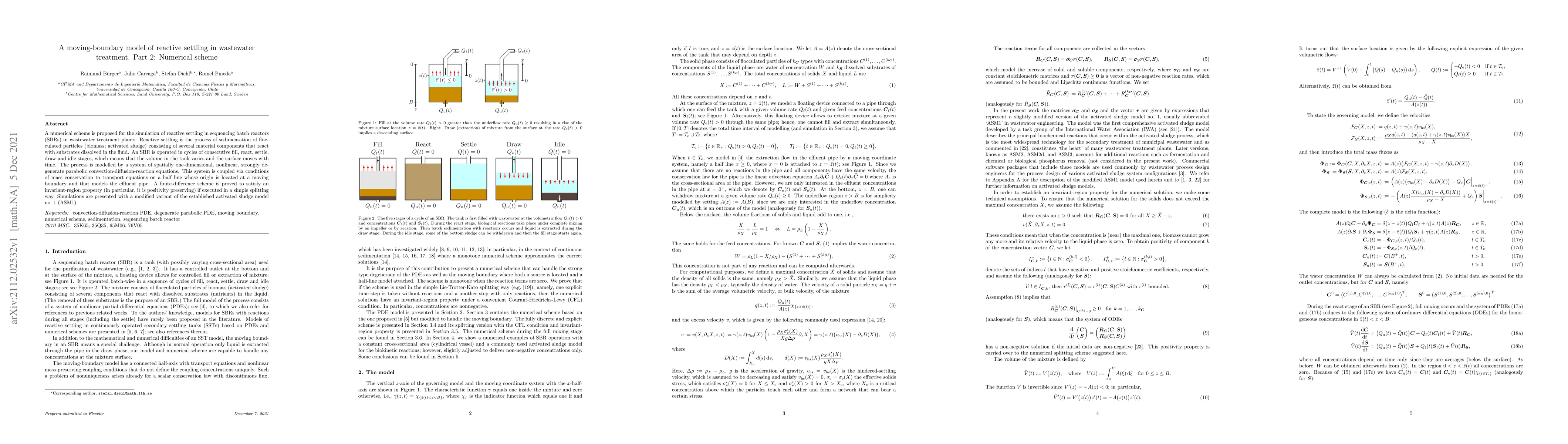 Thumbnail for A moving-boundary model of reactive settling in wastewater treatment.
  Part 2: Numerical scheme