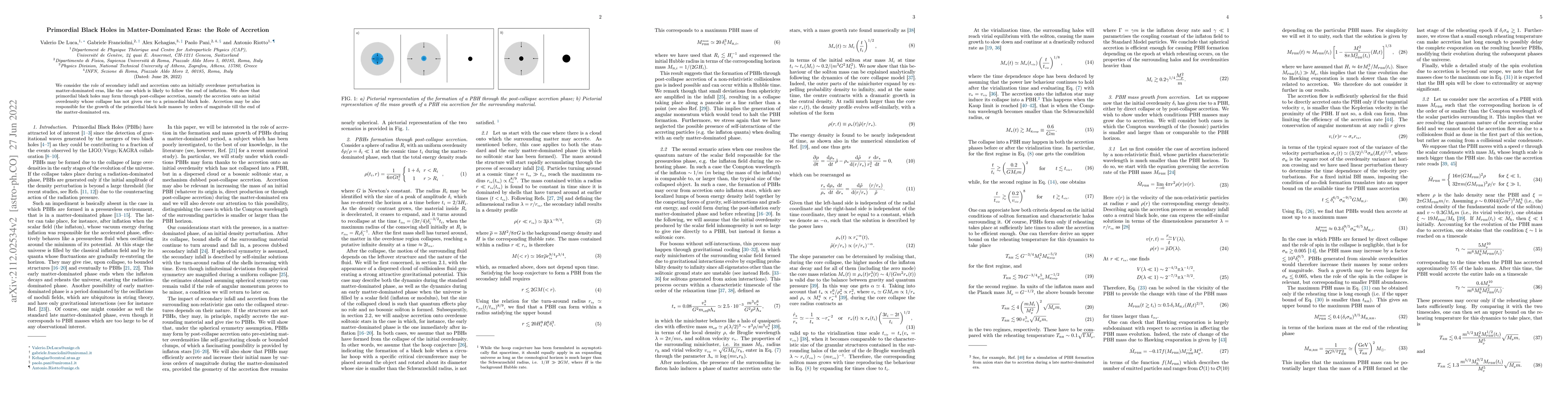 Thumbnail for Primordial Black Holes in Matter-Dominated Eras: the Role of Accretion