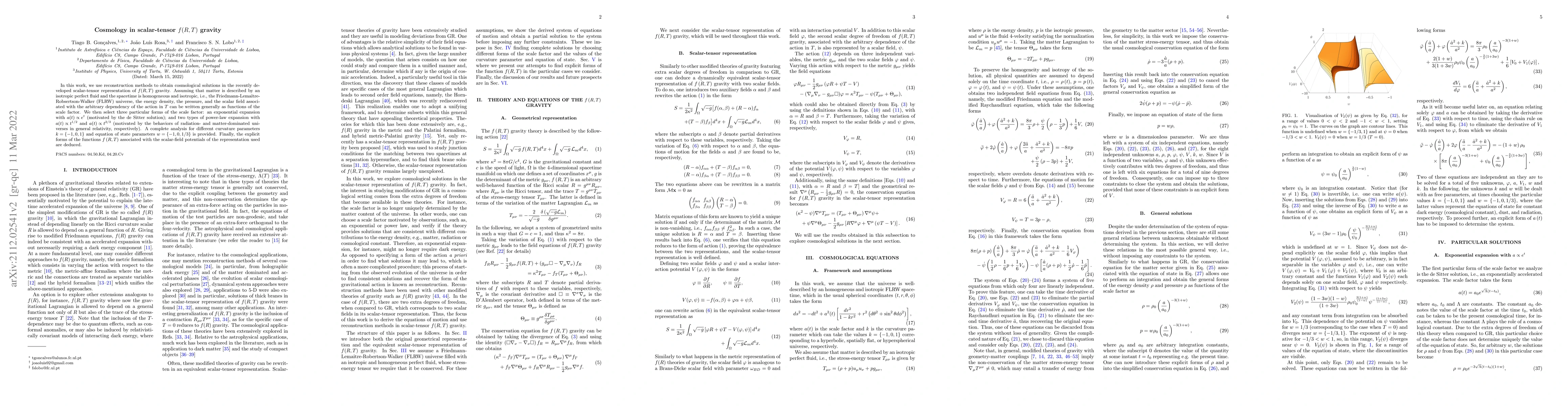 Thumbnail for Cosmology in scalar-tensor $f(R,T)$ gravity