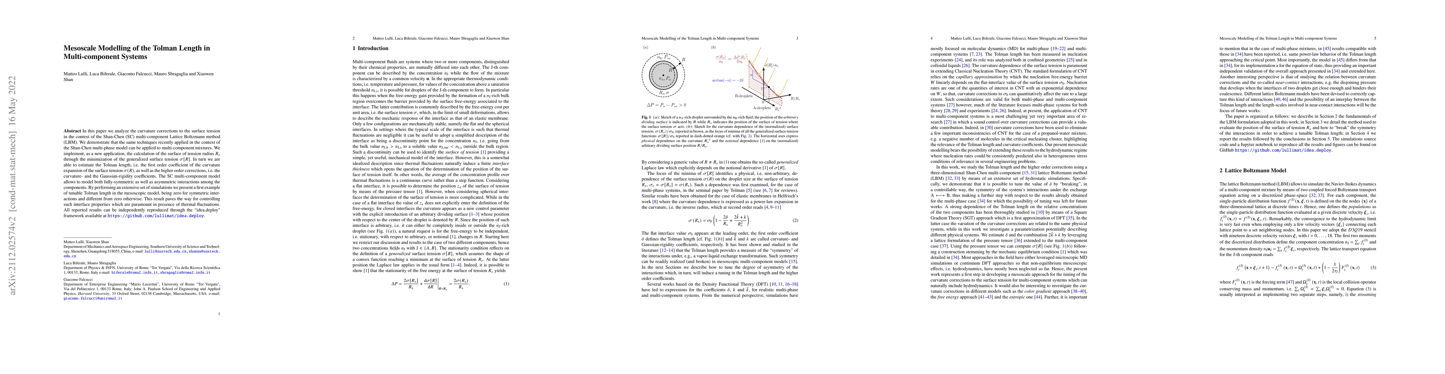 Thumbnail for Mesoscale Modelling of the Tolman Length in Multi-component Systems
