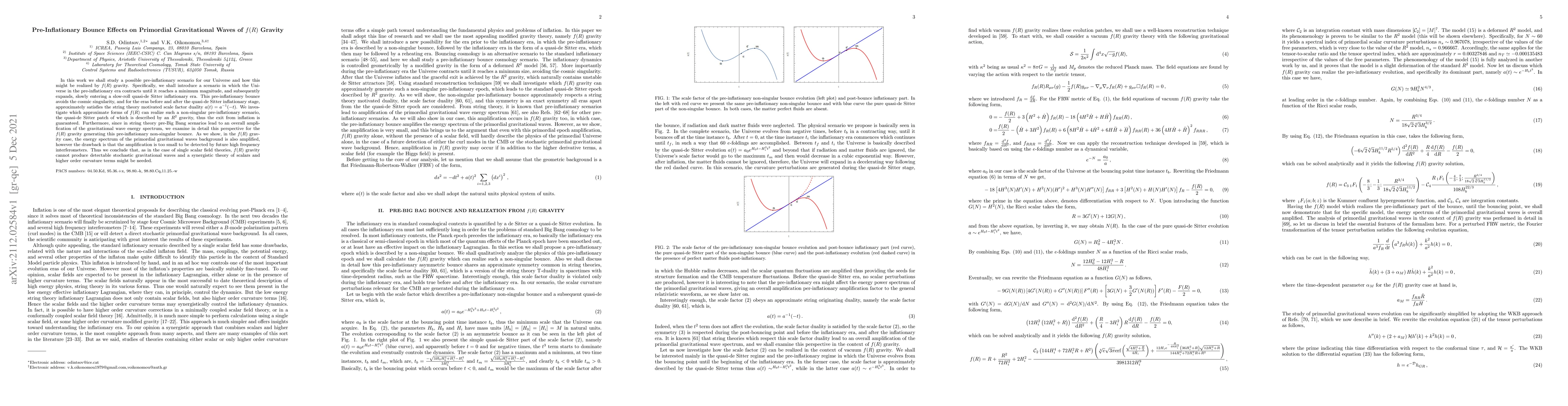 Thumbnail for Pre-Inflationary Bounce Effects on Primordial Gravitational Waves of
  $f(R)$ Gravity
