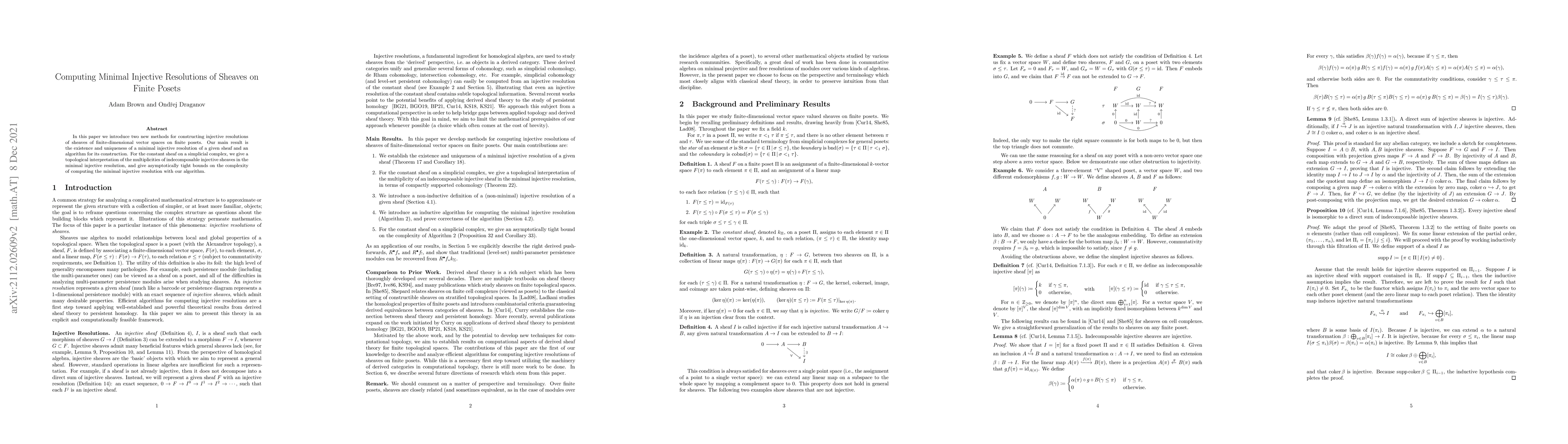 Thumbnail for Computing Minimal Injective Resolutions of Sheaves on Finite Posets