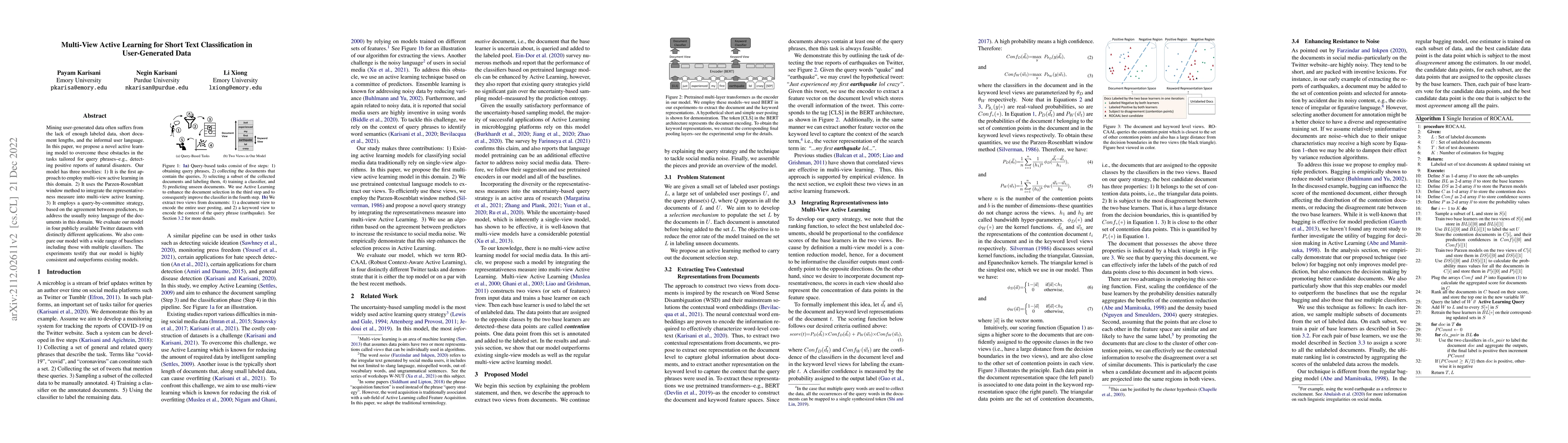 Thumbnail for Multi-View Active Learning for Short Text Classification in
  User-Generated Data