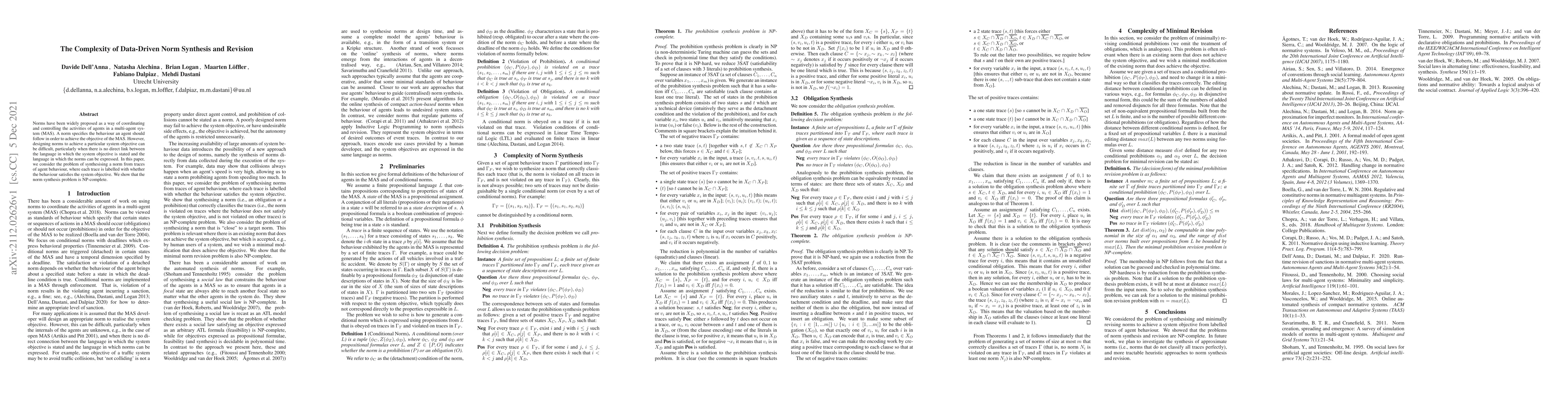 Thumbnail for The Complexity of Data-Driven Norm Synthesis and Revision