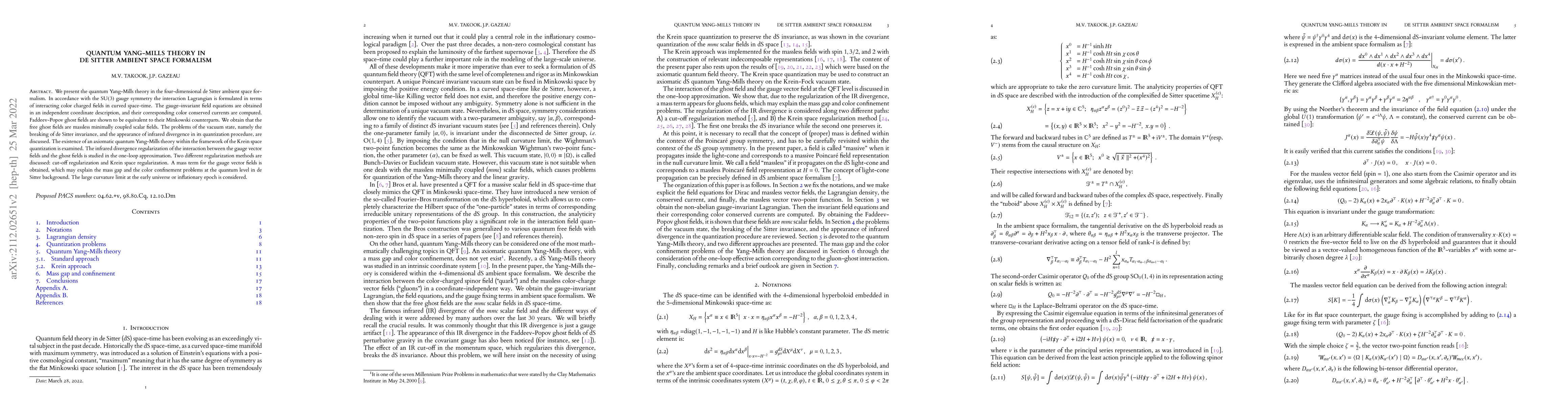 Thumbnail for Quantum Yang-Mills theory in de Sitter ambient space formalism