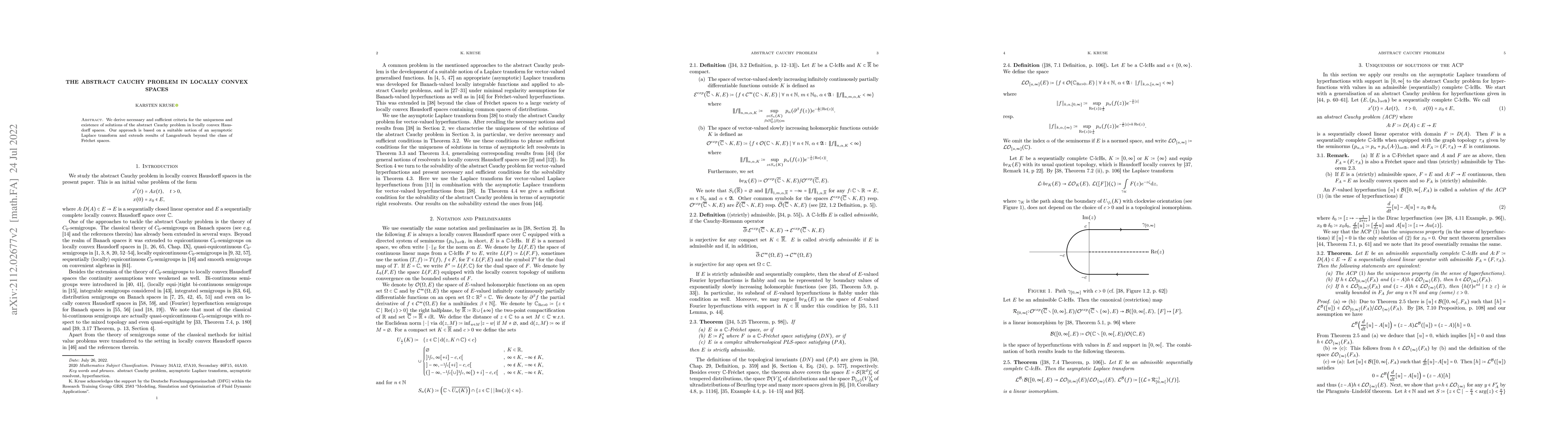 Thumbnail for The abstract Cauchy problem in locally convex spaces