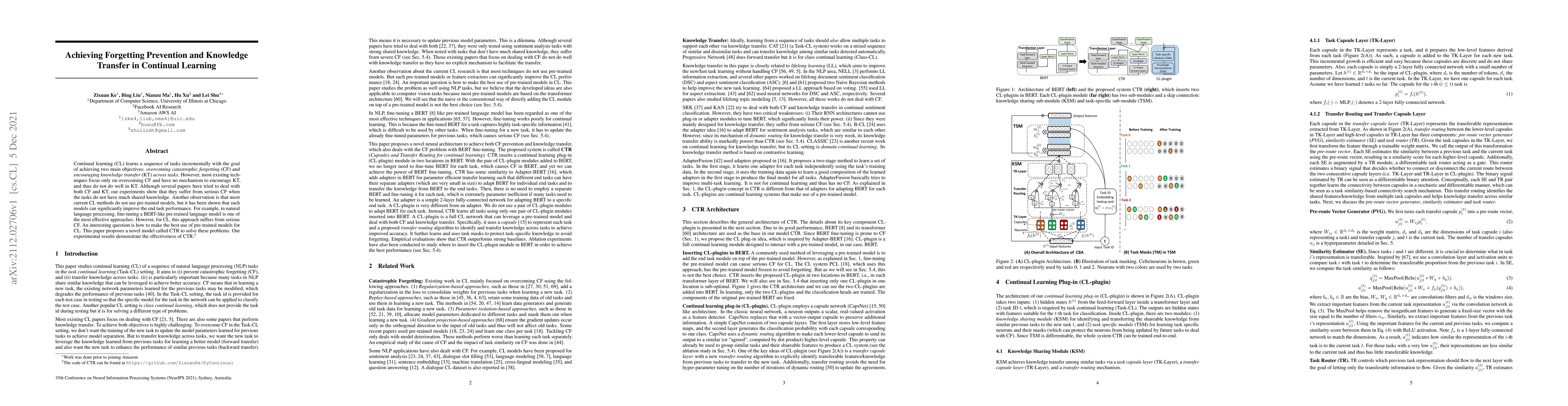 Thumbnail for Achieving Forgetting Prevention and Knowledge Transfer in Continual
  Learning