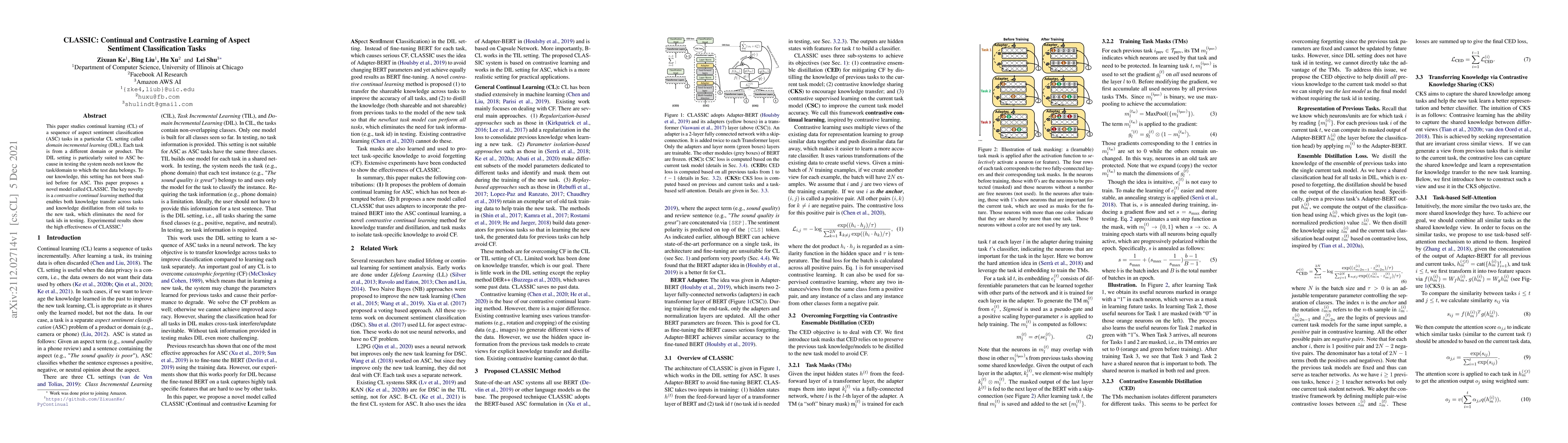 Thumbnail for CLASSIC: Continual and Contrastive Learning of Aspect Sentiment
  Classification Tasks