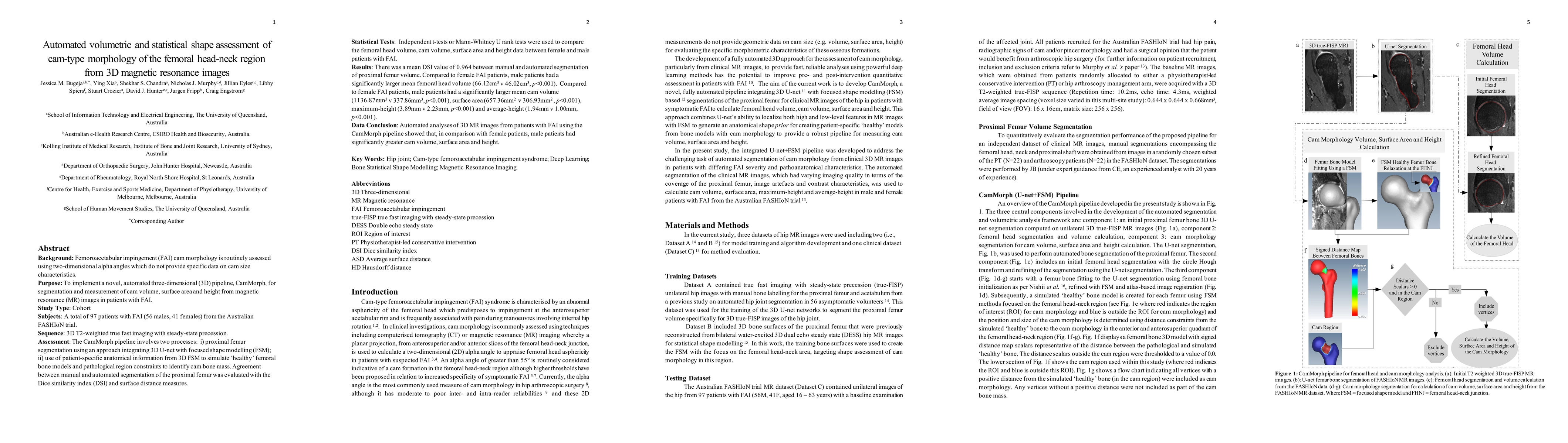 Thumbnail for Automated volumetric and statistical shape assessment of cam-type
  morphology of the femoral head-neck region from 3D magnetic resonance images