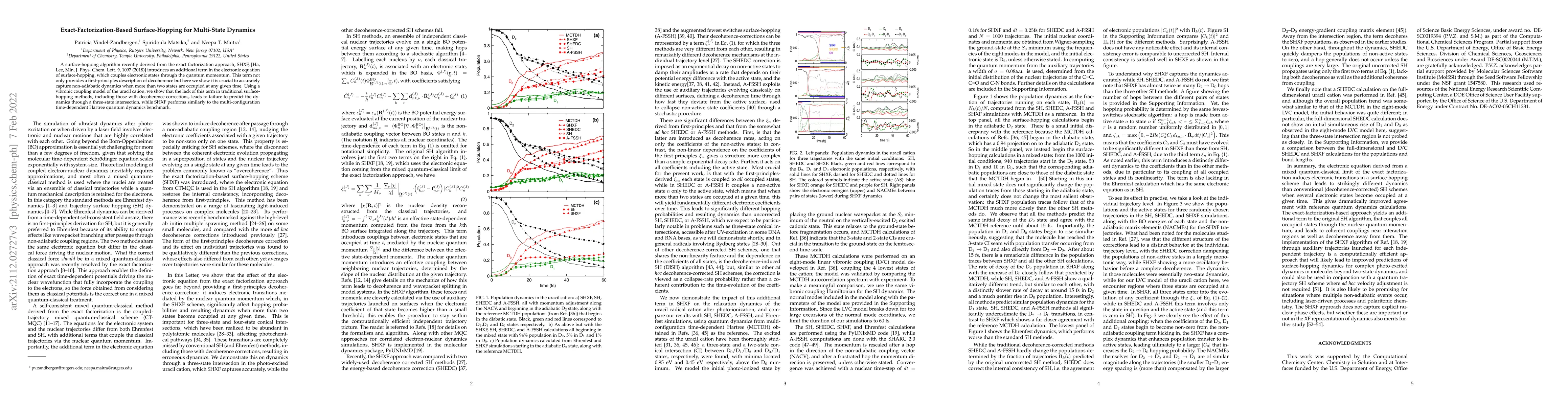 Thumbnail for Exact-Factorization-Based Surface-Hopping for Multi-State Dynamics