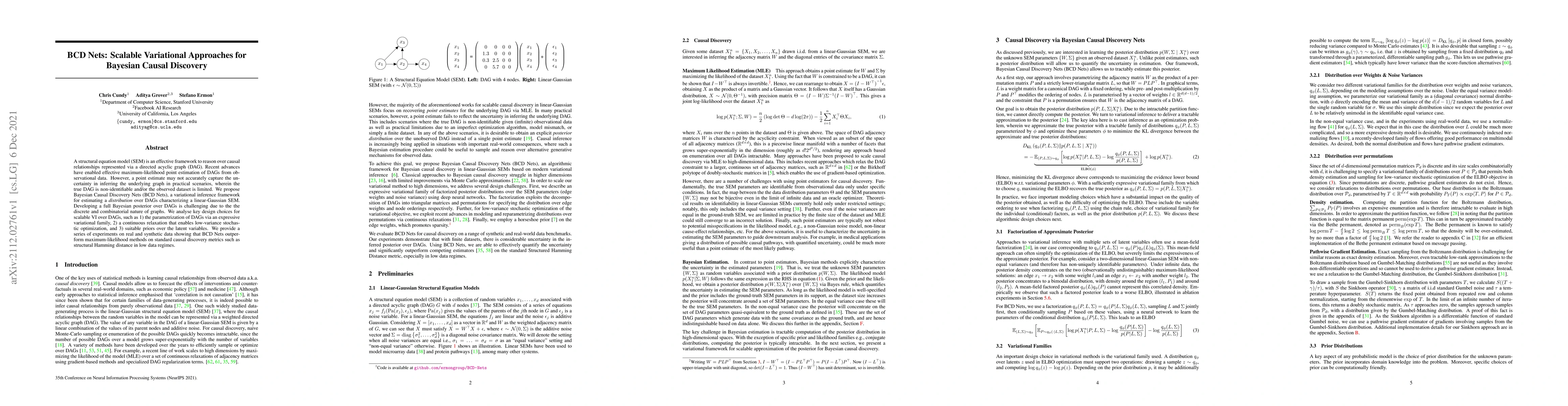Thumbnail for BCD Nets: Scalable Variational Approaches for Bayesian Causal Discovery