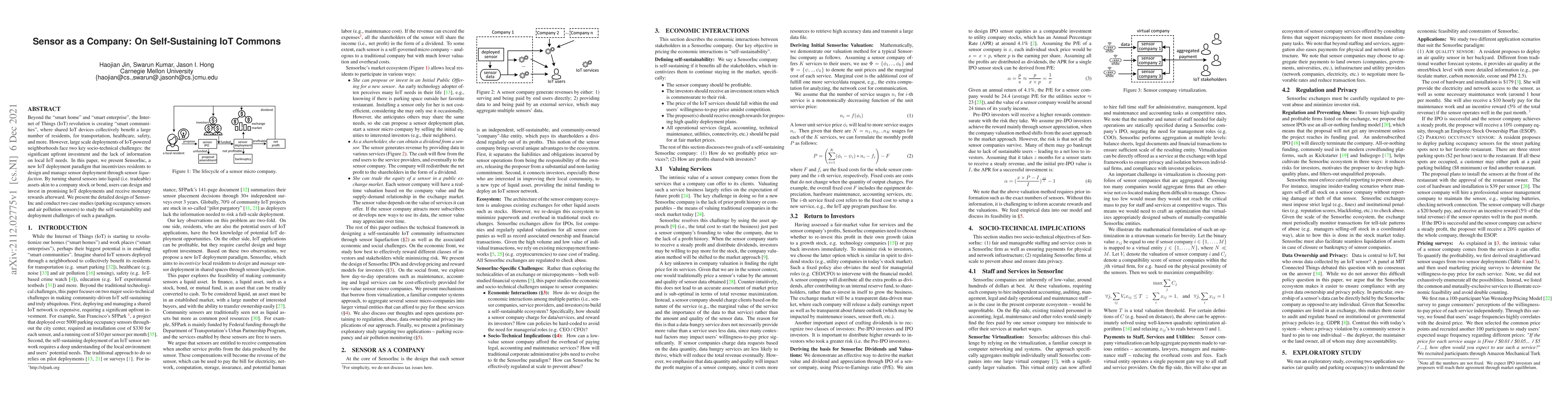 Thumbnail for Sensor as a Company: On Self-Sustaining IoT Commons