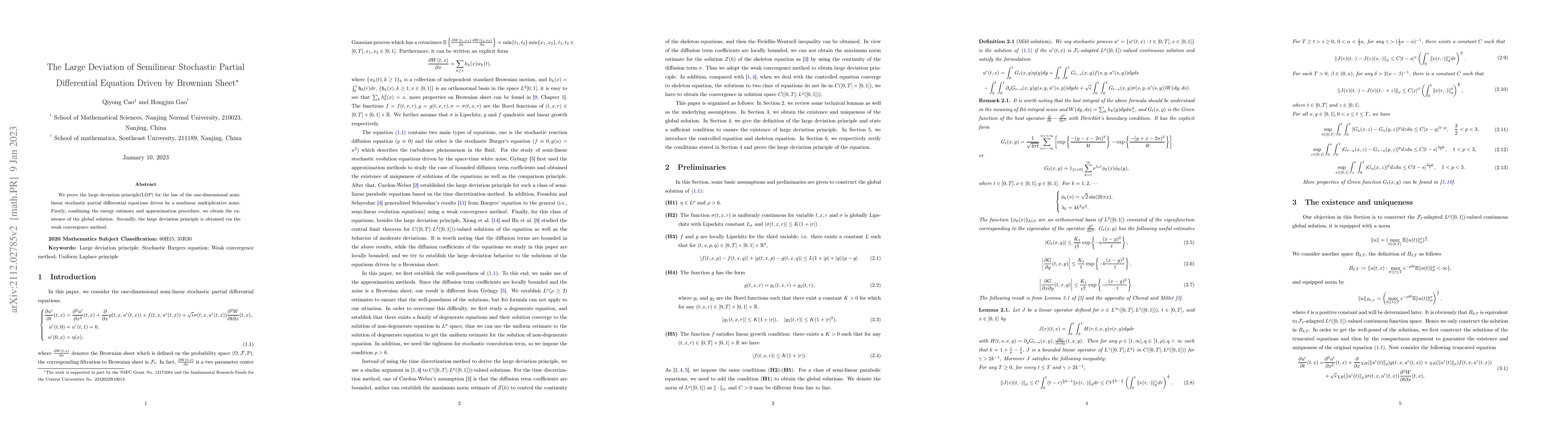 Thumbnail for The Large Deviation of Semilinear Stochastic Partial Differential
  Equation Driven by Brownian Sheet