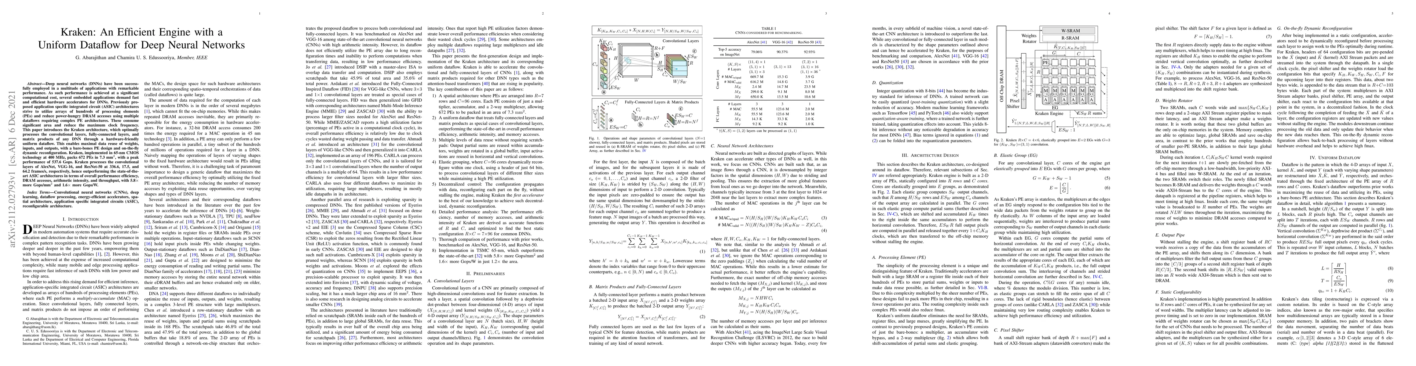 Thumbnail for Kraken: An Efficient Engine with a Uniform Dataflow for Deep Neural
  Networks