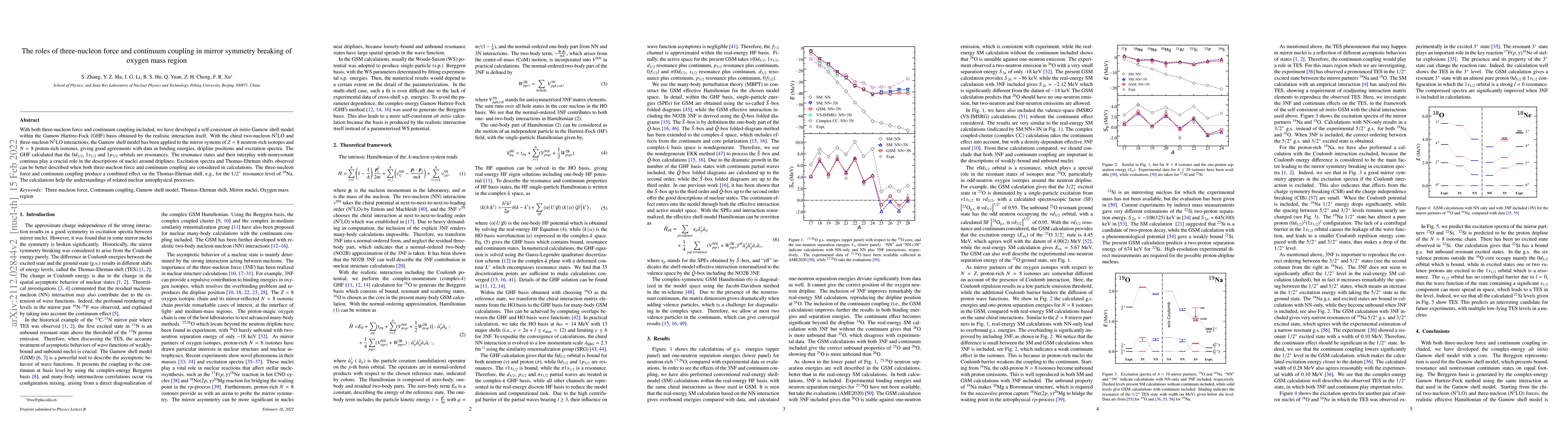Thumbnail for The roles of three-nucleon force and continuum coupling in mirror
  symmetry breaking of oxygen mass region