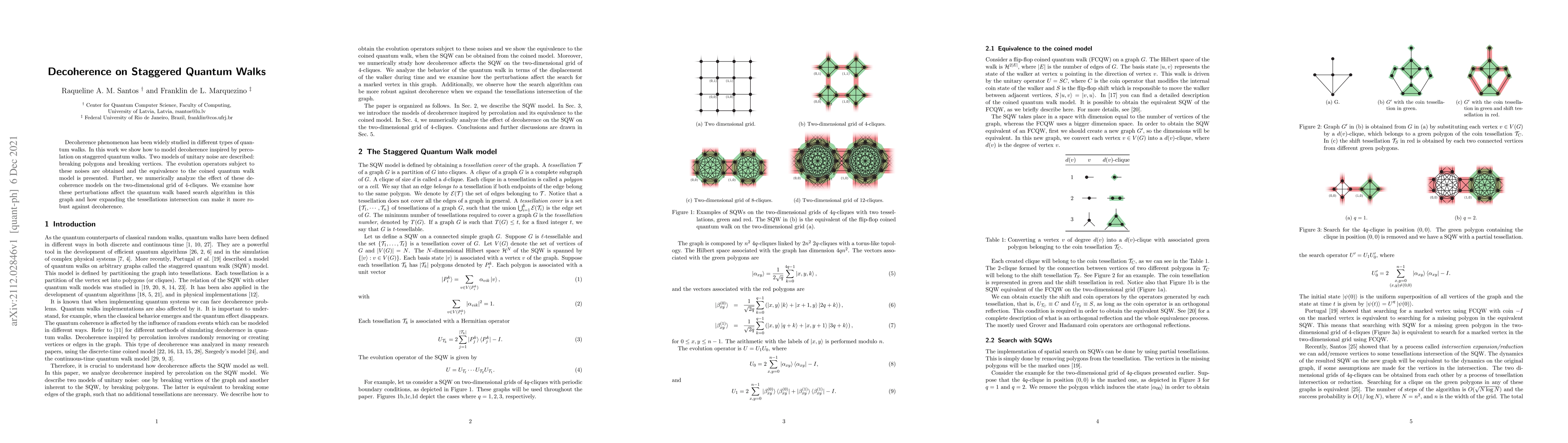Thumbnail for Decoherence on Staggered Quantum Walks