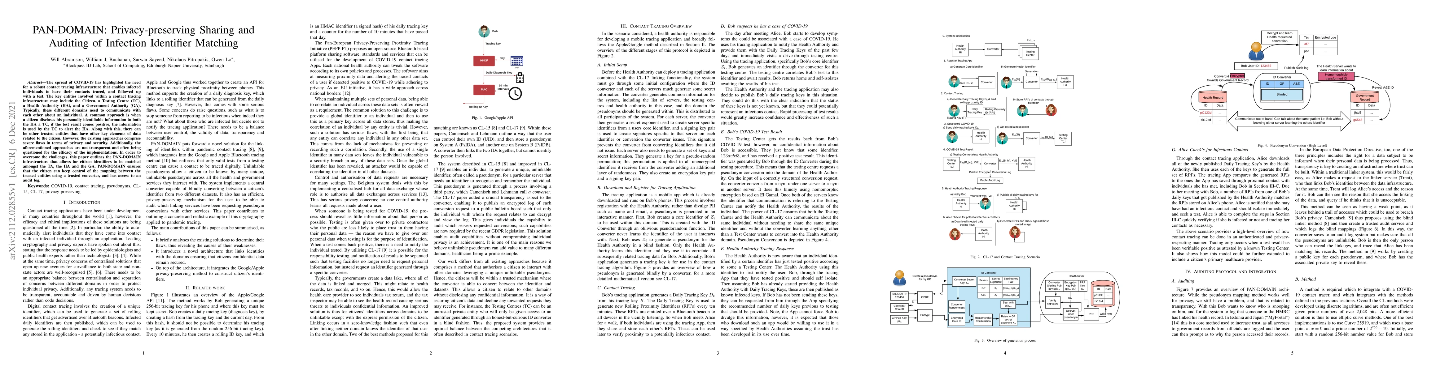 Thumbnail for PAN-DOMAIN: Privacy-preserving Sharing and Auditing of Infection
  Identifier Matching
