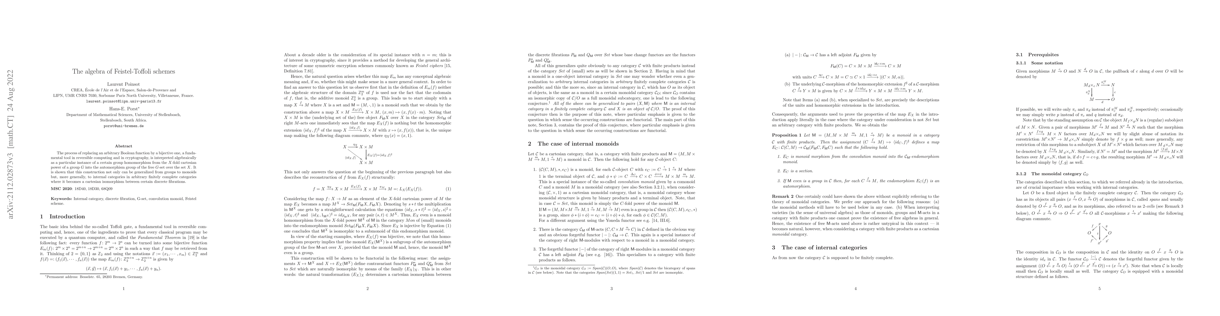 Thumbnail for The algebra of Feistel-Toffoli schemes