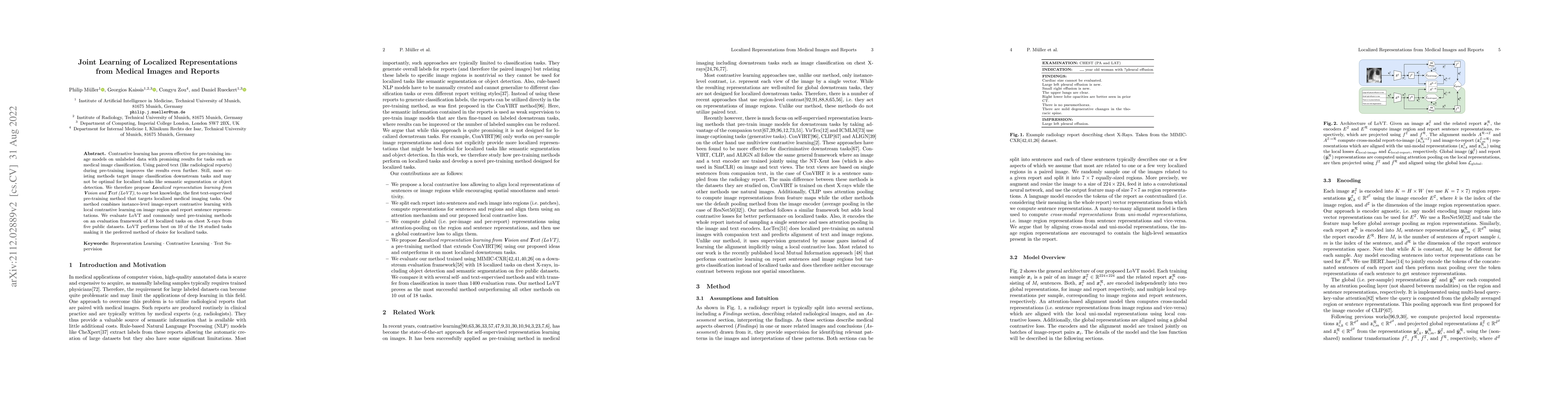 Thumbnail for Joint Learning of Localized Representations from Medical Images and
  Reports