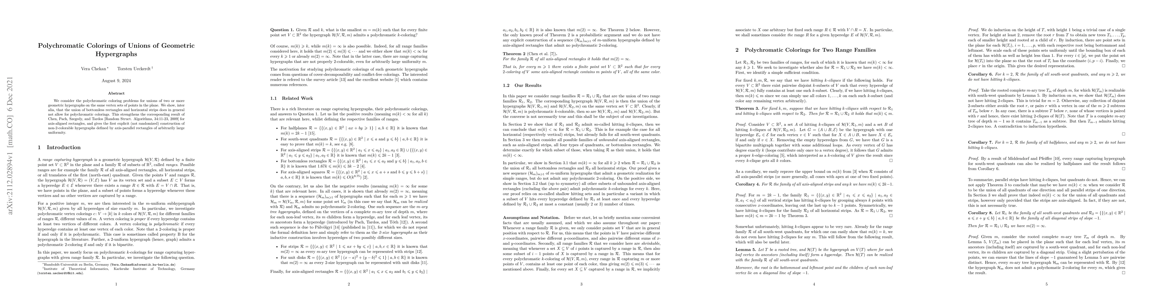 Thumbnail for Polychromatic Colorings of Unions of Geometric Hypergraphs