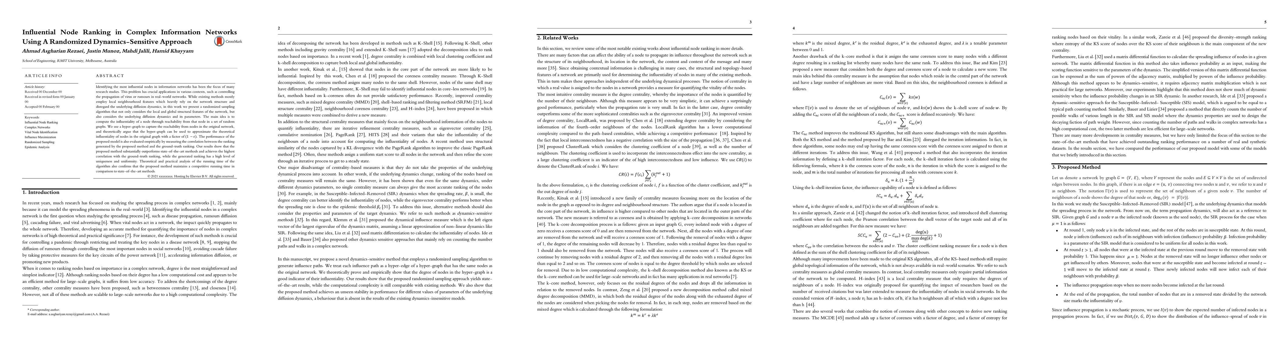 Thumbnail for Influential Node Ranking in Complex Information Networks Using A
  Randomized Dynamics-Sensitive Approach