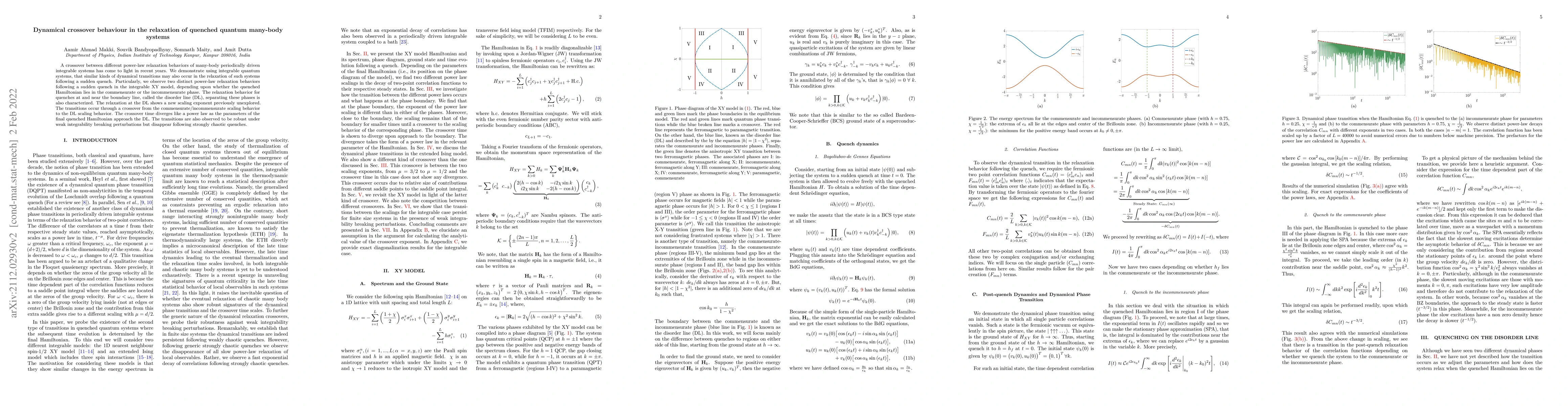 Thumbnail for Dynamical crossover behavior in the relaxation of quenched quantum
  many-body systems