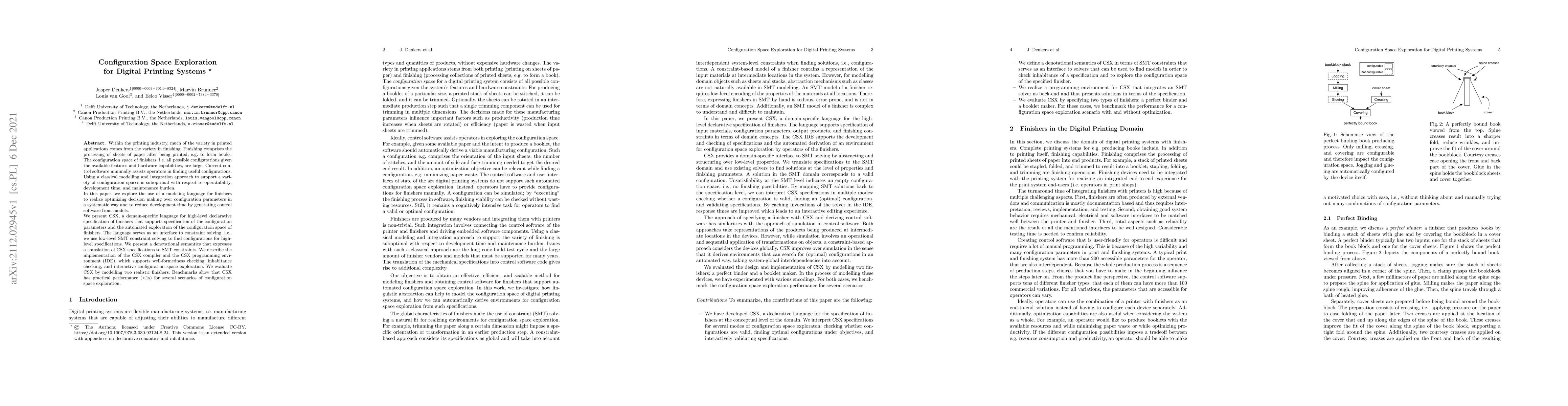 Thumbnail for Configuration Space Exploration for Digital Printing Systems