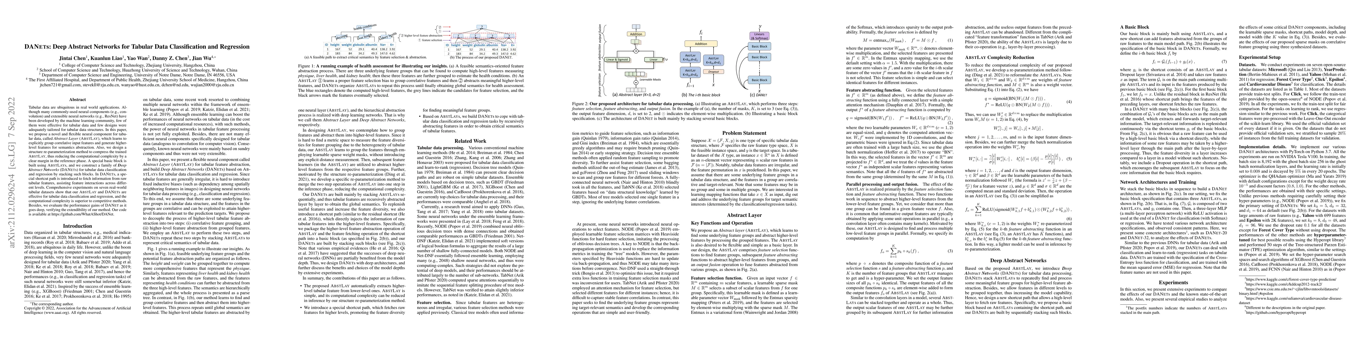 Thumbnail for DANets: Deep Abstract Networks for Tabular Data Classification and
  Regression