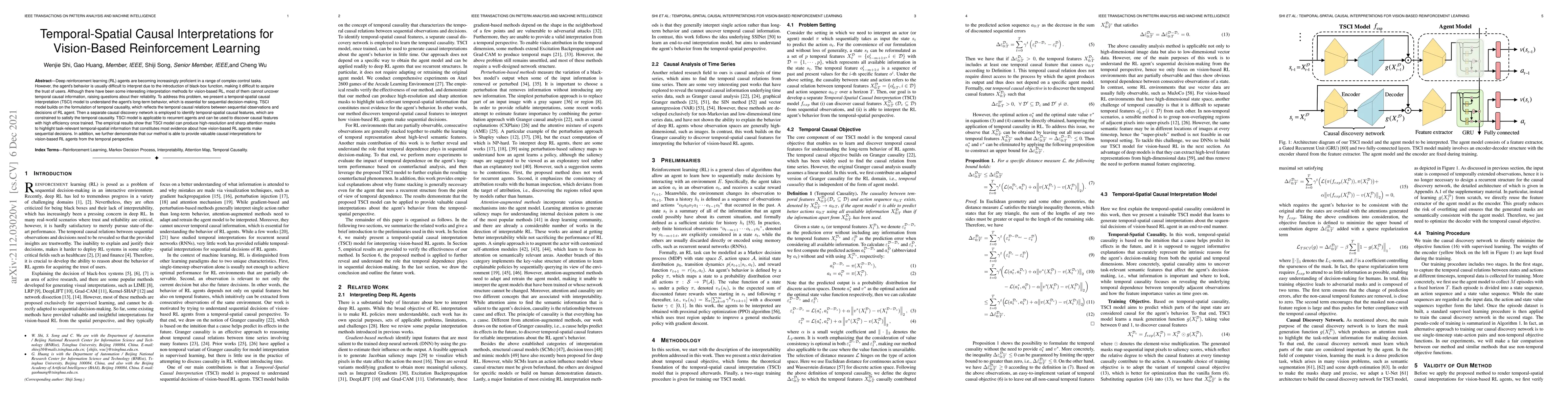 Thumbnail for Temporal-Spatial Causal Interpretations for Vision-Based Reinforcement
  Learning
