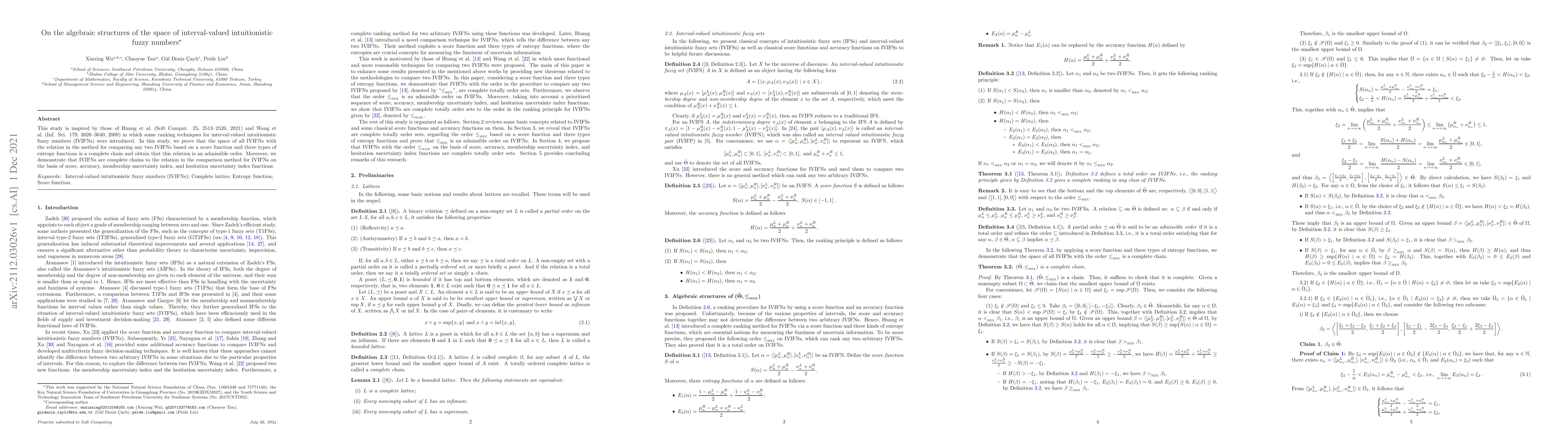 Thumbnail for On the algebraic structures of the space of interval-valued
  intuitionistic fuzzy numbers