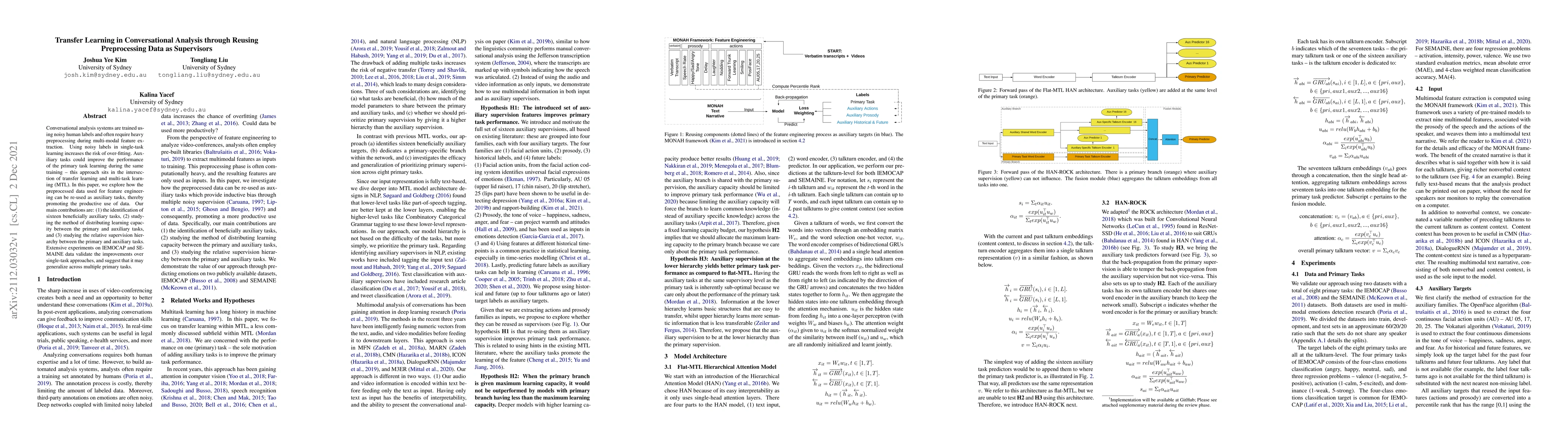Thumbnail for Transfer Learning in Conversational Analysis through Reusing
  Preprocessing Data as Supervisors