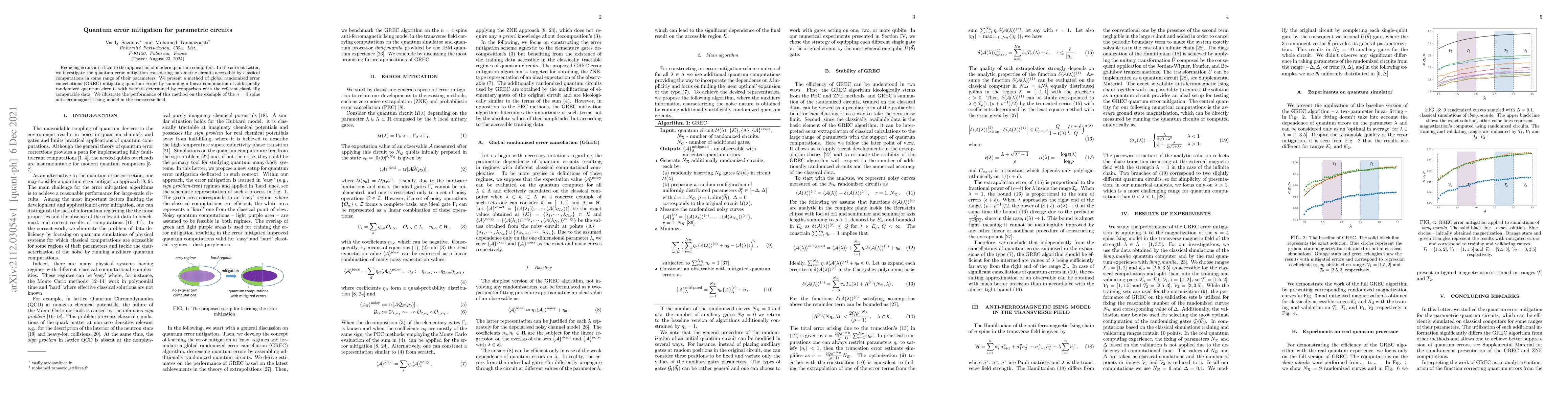 Thumbnail for Quantum error mitigation for parametric circuits