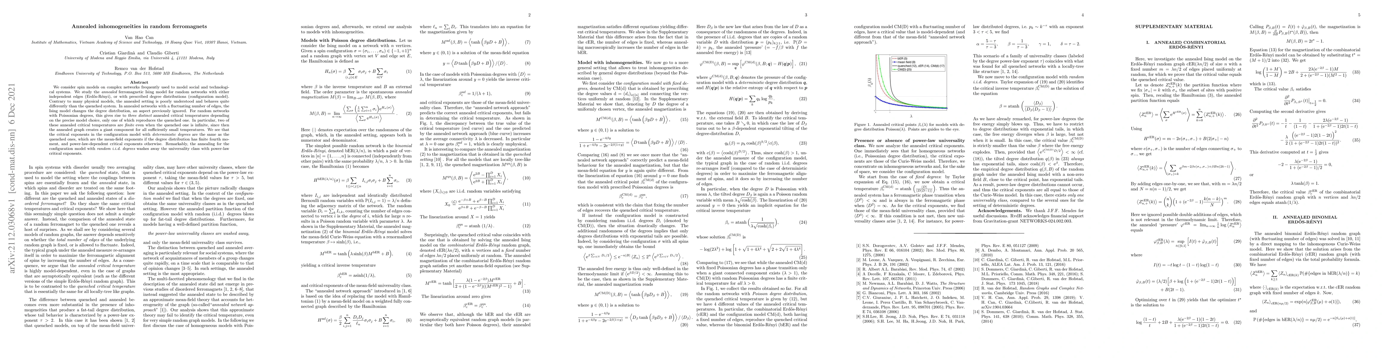 Thumbnail for Annealed inhomogeneities in random ferromagnets