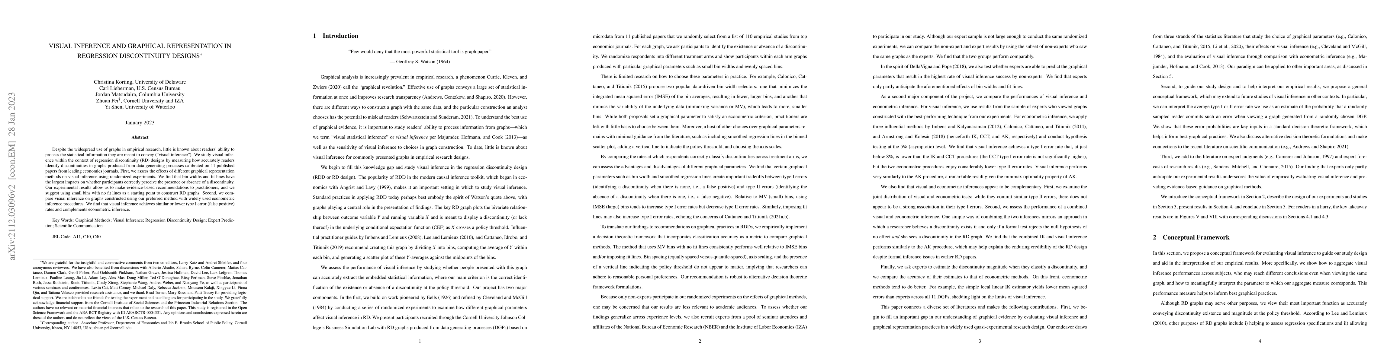 Thumbnail for Visual Inference and Graphical Representation in Regression
  Discontinuity Designs