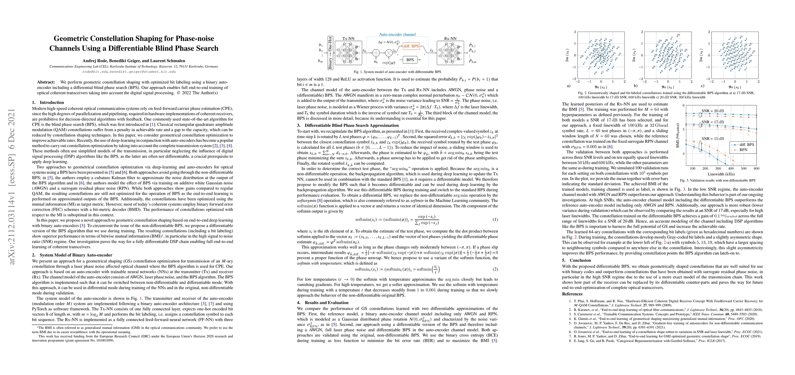 Thumbnail for Geometric Constellation Shaping for Phase-noise Channels Using a
  Differentiable Blind Phase Search
