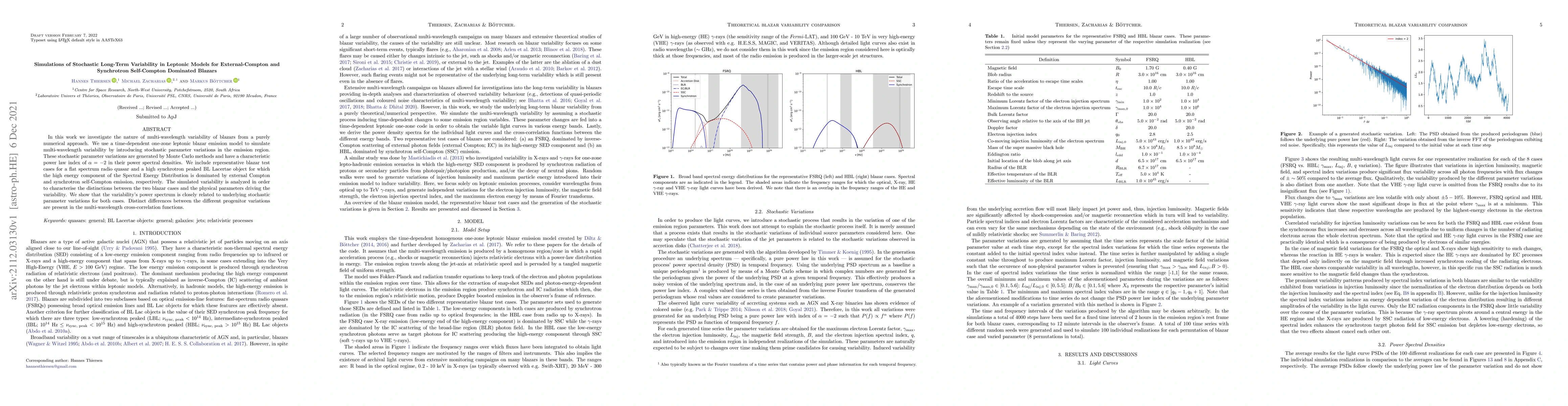 Thumbnail for Simulations of Stochastic Long-Term Variability in Leptonic Models for
  External-Compton and Synchrotron Self-Compton Dominated Blazars