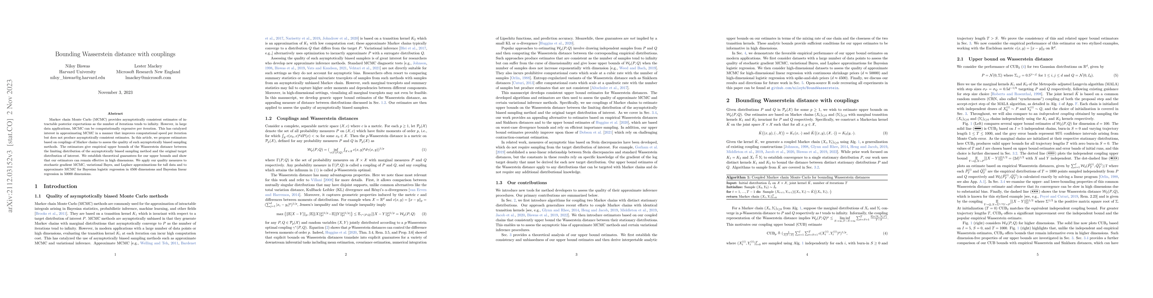 Thumbnail for Bounding Wasserstein distance with couplings