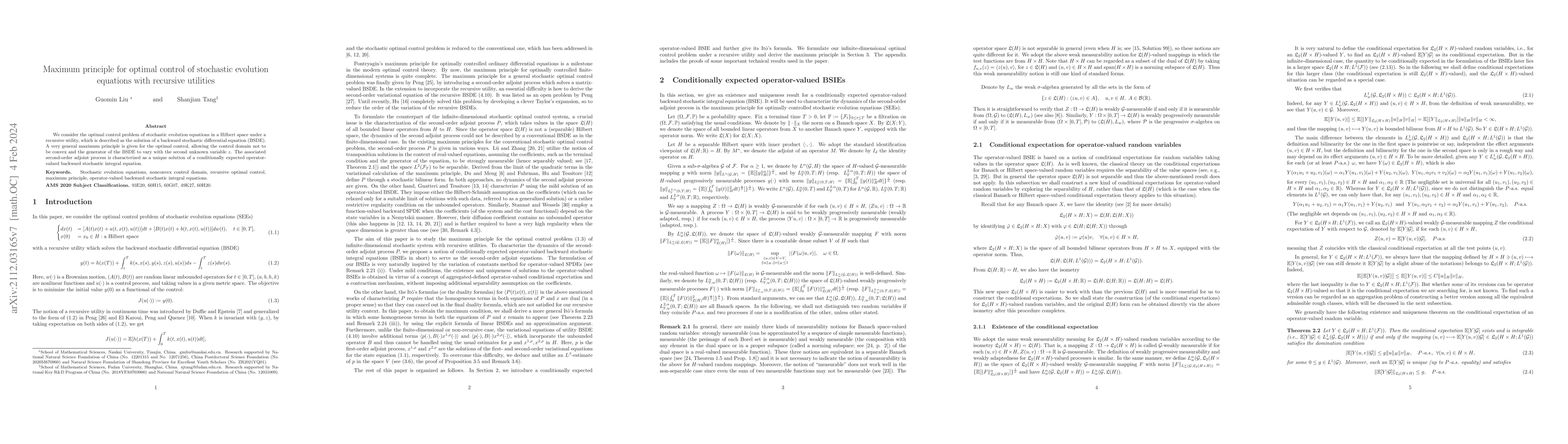 Thumbnail for Maximum principle for optimal control of stochastic evolution equations
  with recursive utilities