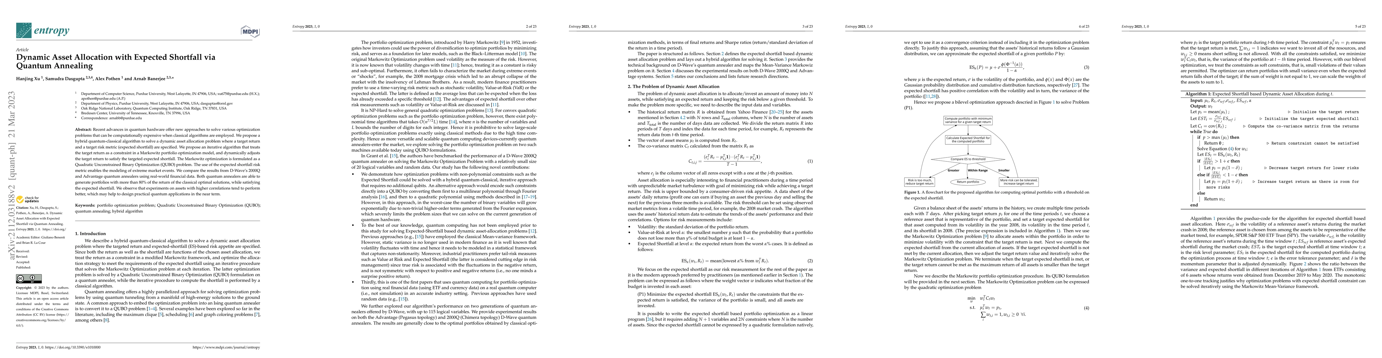 Thumbnail for Dynamic Asset Allocation with Expected Shortfall via Quantum Annealing