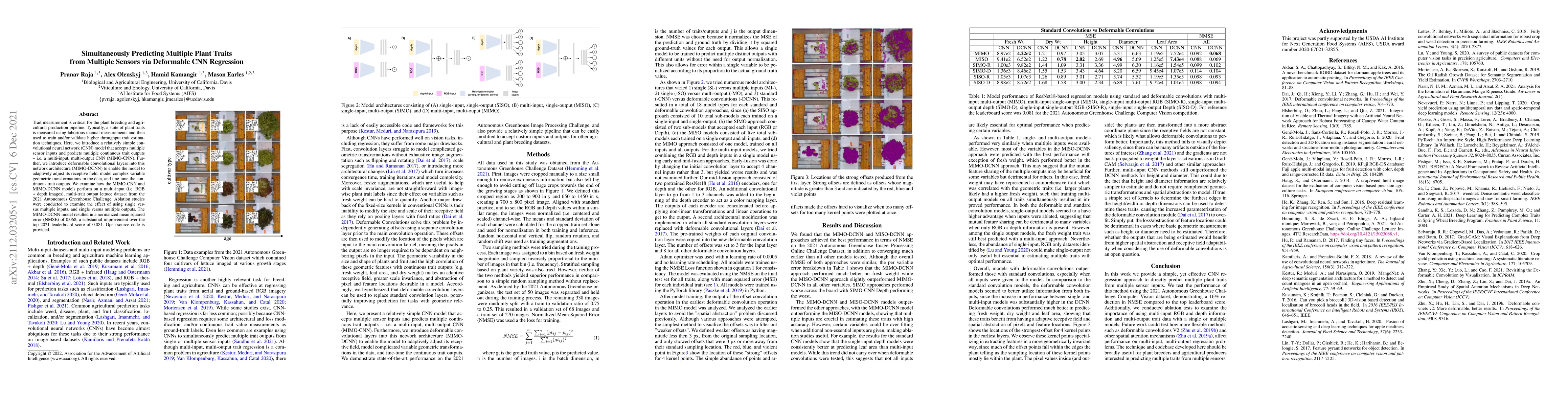 Thumbnail for Simultaneously Predicting Multiple Plant Traits from Multiple Sensors
  via Deformable CNN Regression