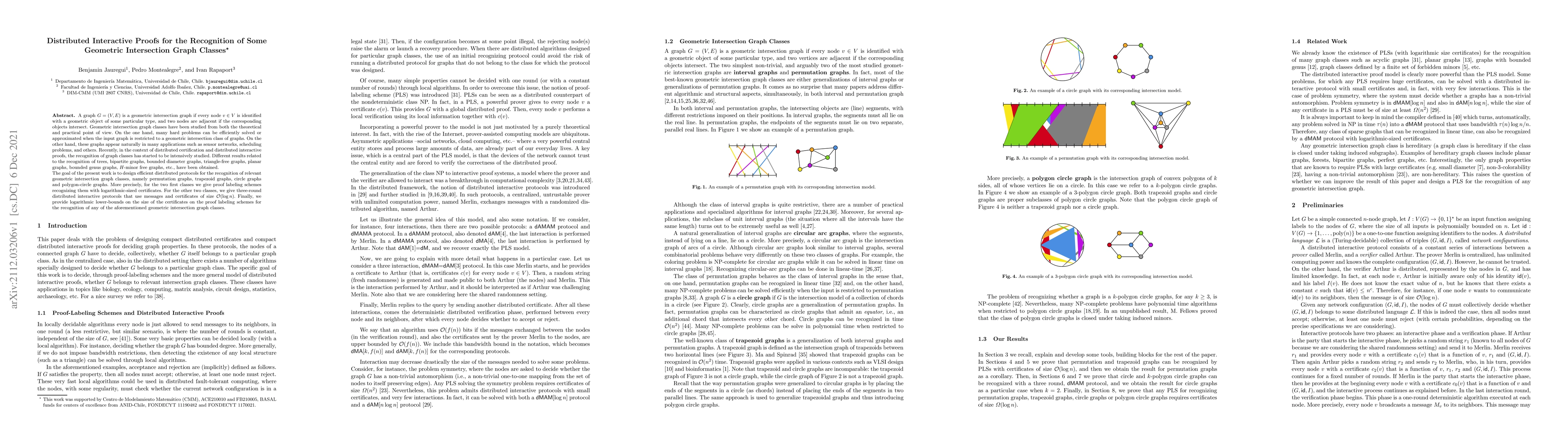 Thumbnail for Distributed Interactive Proofs for the Recognition of Some Geometric
  Intersection Graph Classes