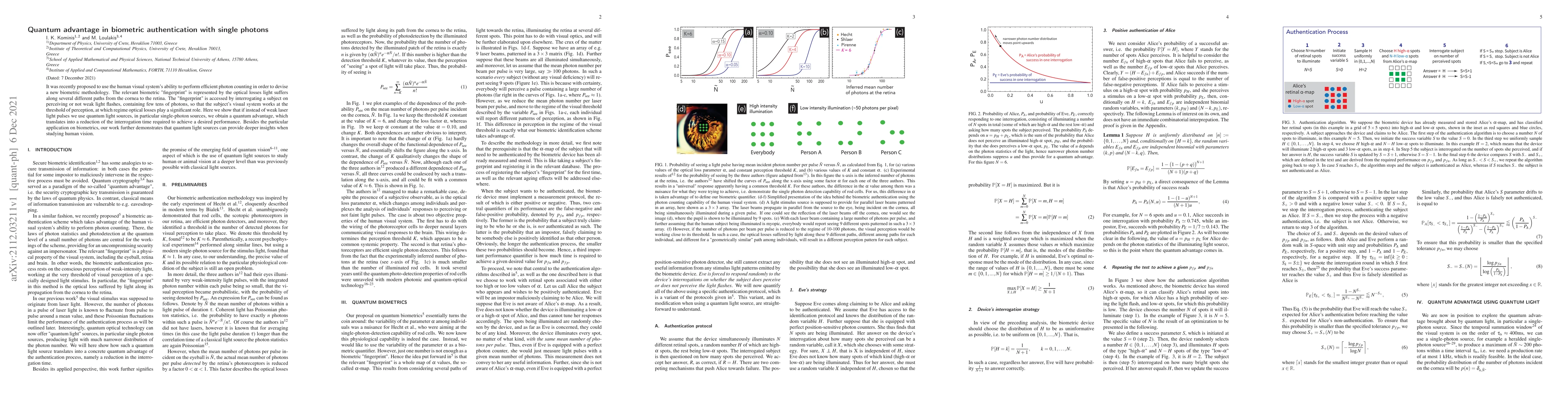 Thumbnail for Quantum advantage in biometric authentication with single photons