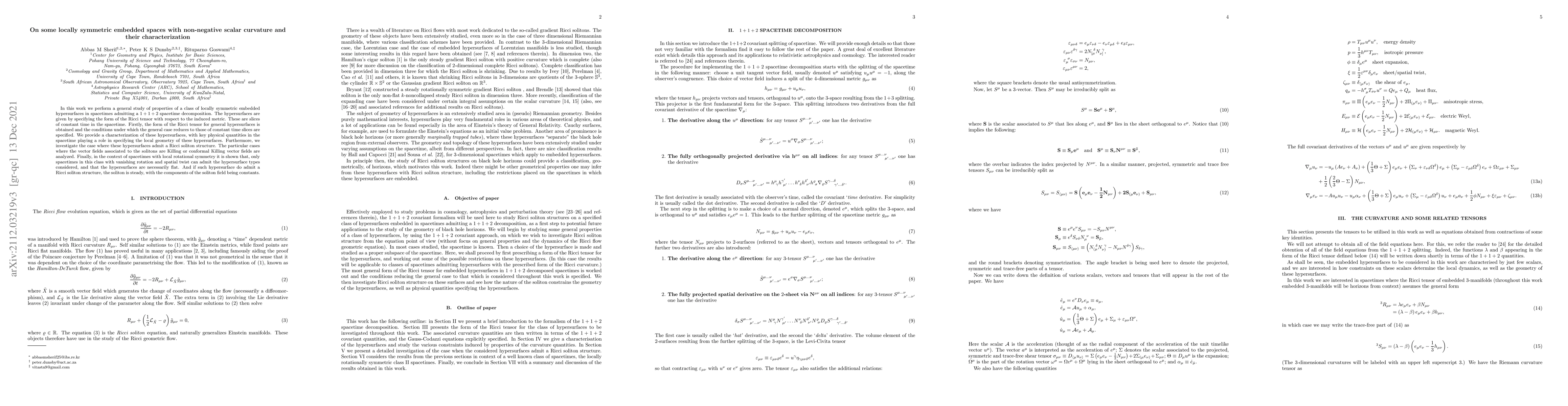 Thumbnail for On some locally symmetric embedded spaces with non-negative scalar
  curvature and their characterization