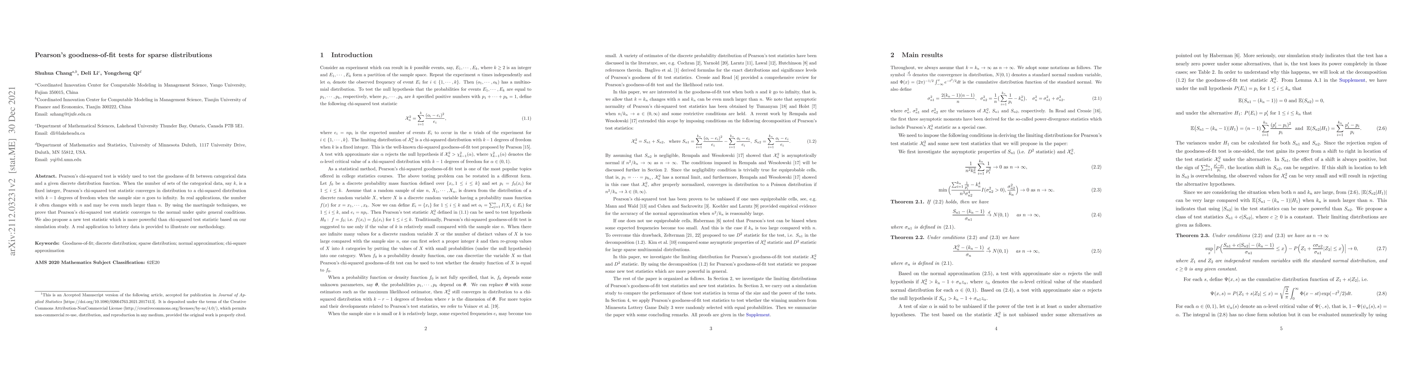 Thumbnail for Pearson's goodness-of-fit tests for sparse distributions