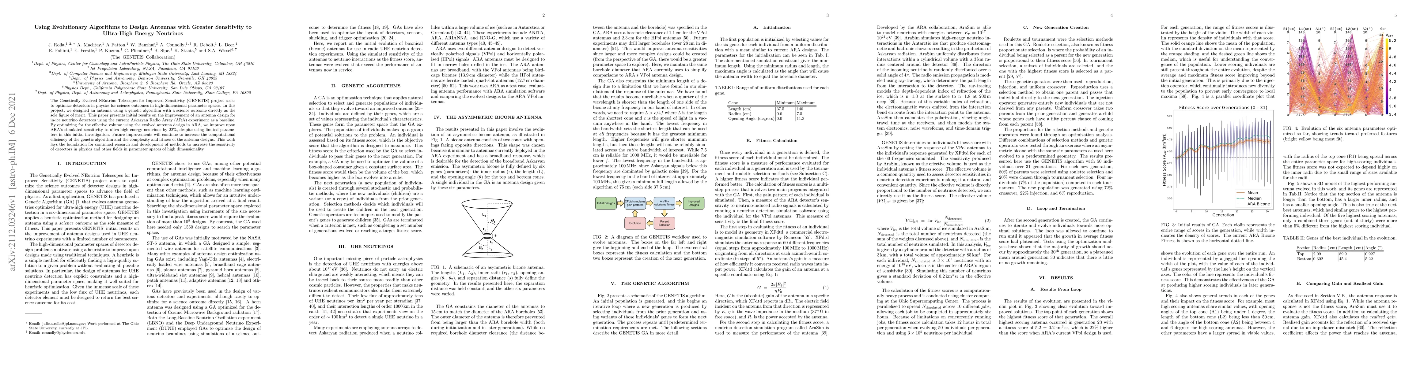 Thumbnail for Using Evolutionary Algorithms to Design Antennas with Greater
  Sensitivity to Ultra High Energy Neutrinos