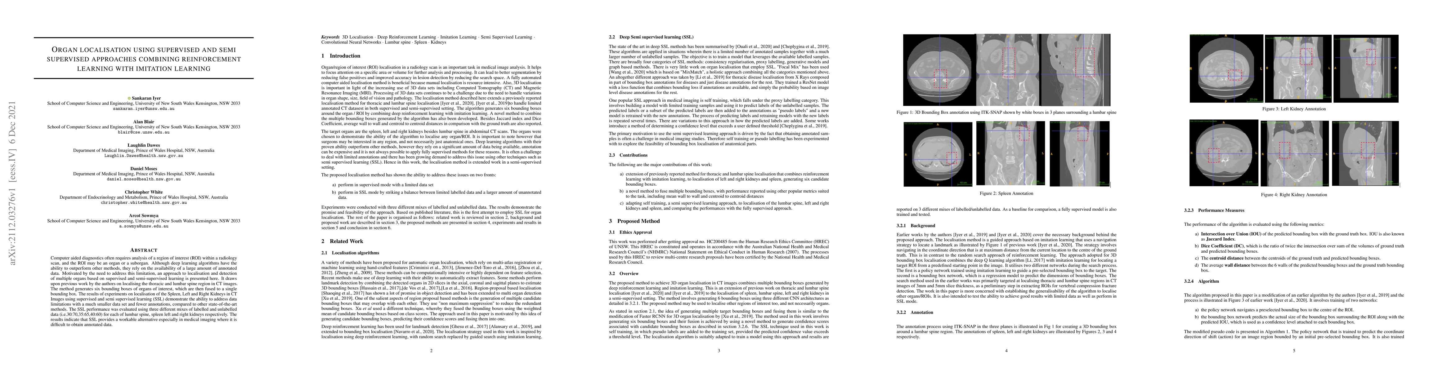 Thumbnail for Organ localisation using supervised and semi supervised approaches
  combining reinforcement learning with imitation learning