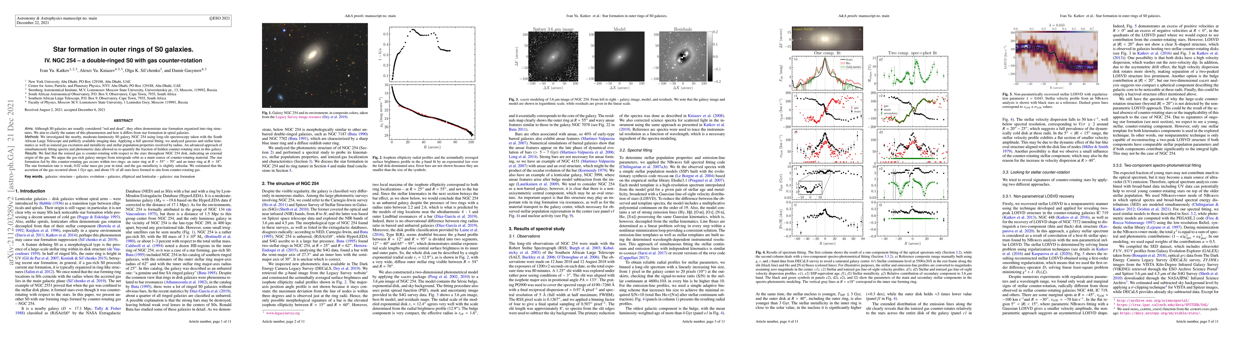 Thumbnail for Star formation in outer rings of S0 galaxies. IV. NGC 254 -- a
  double-ringed S0 with gas counter-rotation